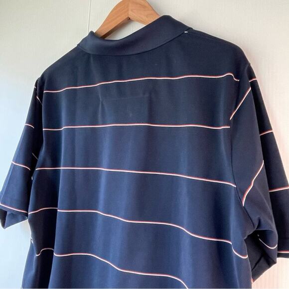 Antigua Chicago Bears logo polo striped collared navy and orange size LG  men’s - Picture 6 of 7